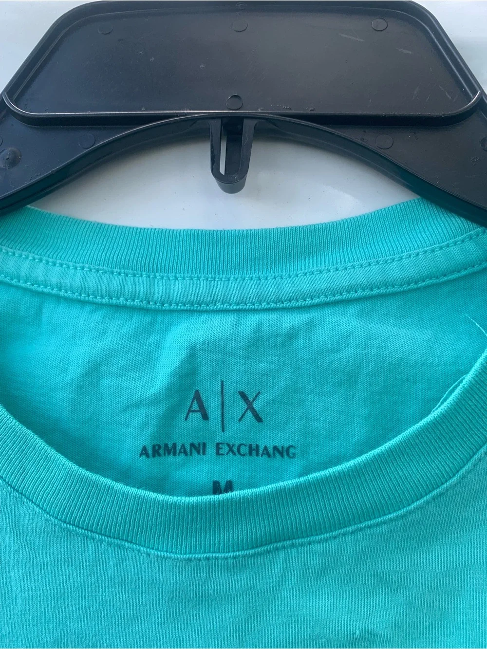 Armani Exchange Men's Aqua Crew Neck T-Shirt